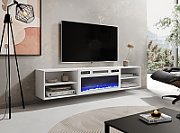 RTV cabinet POLO 180x33x39 white + fireplace white