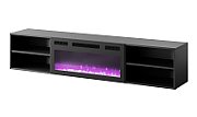 RTV cabinet POLO 180x33x39 black + fireplace black