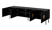 RTV cabinet PALAZZO 200x42x60 black + oak craft