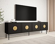 RTV cabinet PALAZZO 200x42x60 black + oak craft