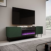 RTV cabinet with an electric fireplace ONDA 180 5x40xH58 39 green (standing or wall mounted)