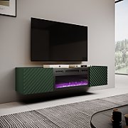 RTV cabinet with an electric fireplace ONDA 180 5x40xH58 39 green (standing or wall mounted)