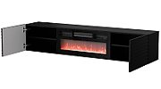 Cama RTV cabinet TULA 183x35x37 black matt + black fireplace