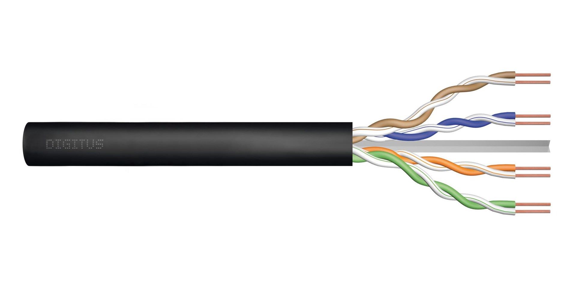 External gel-filled installation cable DIGITUS cat.5e  F/UTP  AWG24/1  PE  305m  black  reel