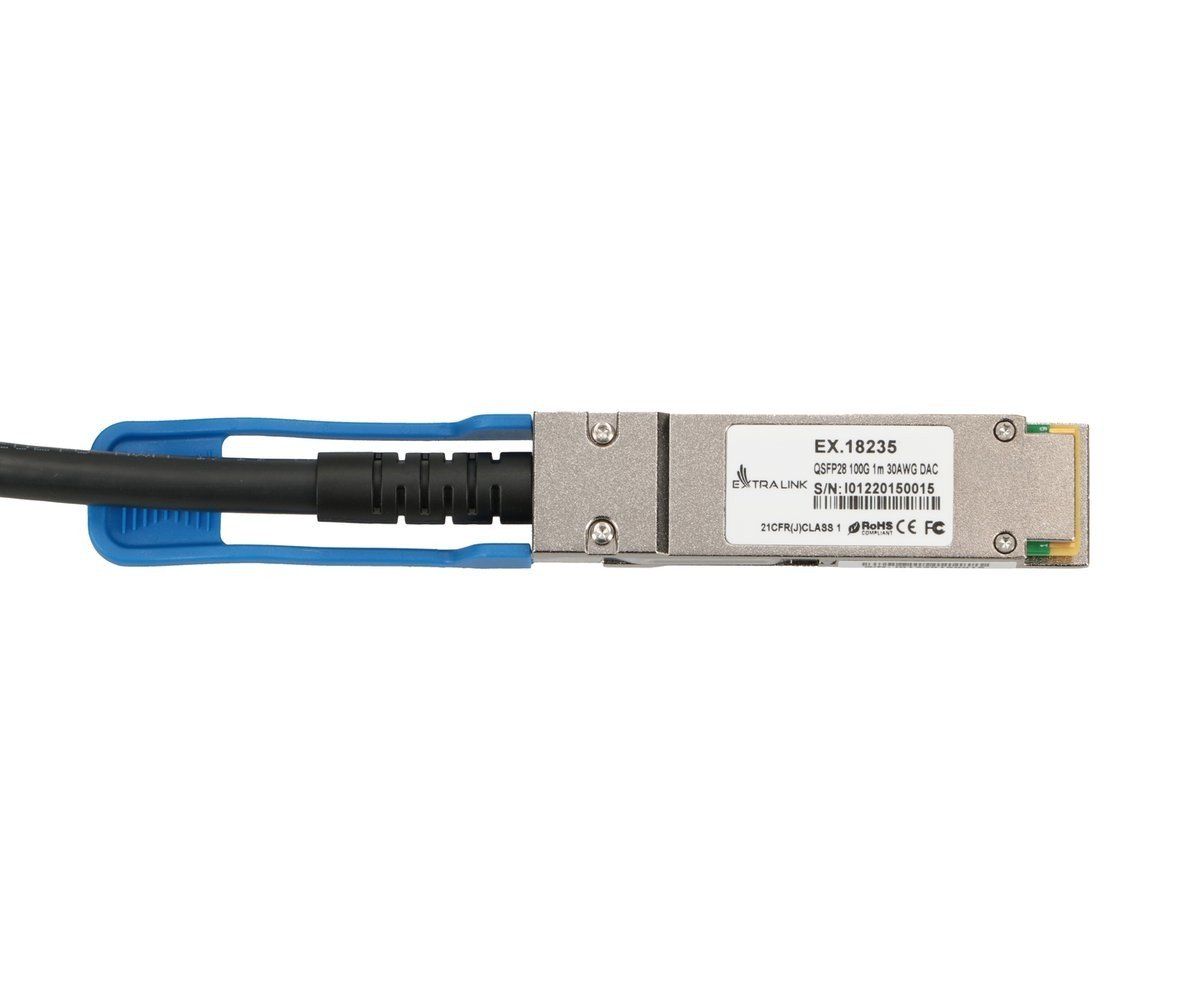Extralink QSFP28 DAC | QSFP28 Cable | DAC  100G  1m  30AWG Passive