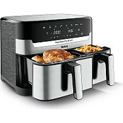Tefal Dual Easy Fry & Grill EY905D Double 8.3 L Stand-alone 2700 W Hot air fryer Stainless steel