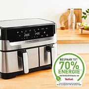 Tefal Dual Easy Fry & Grill EY905D Double 8.3 L Stand-alone 2700 W Hot air fryer Stainless steel