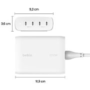 BELKIN WALL CHARGER 4X PORT USB-C GAN 200W  WHITE