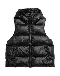 Women's down vest 4F F092 deep black 4FSS23TDJAF092 20S