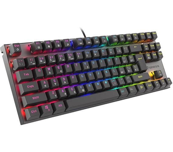 GAMING KEYBOARD GENESIS THOR 303 TKL CZ/SK RGB BACKLIGHT MECHANICAL RED BLACK HOT SWAP