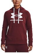Under Armour Women's Rival Fleece Logo Hoodie Burgundy 1356318 690