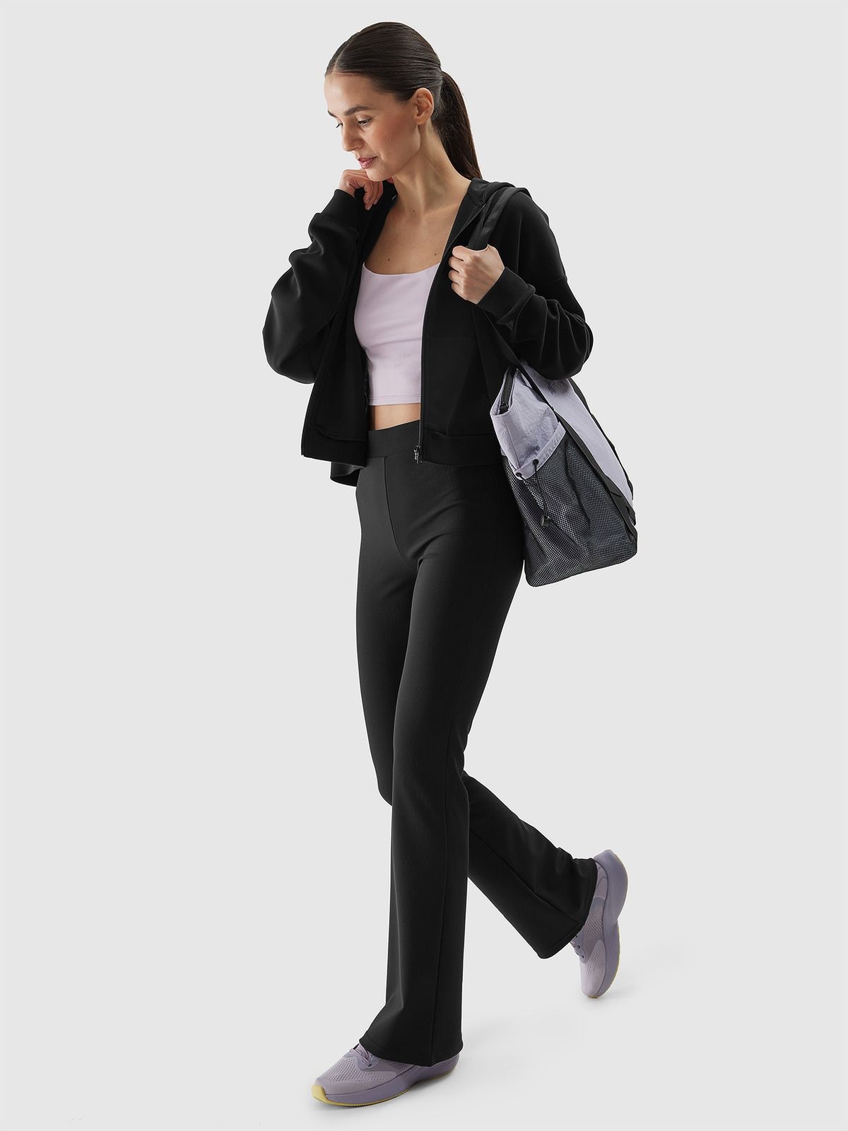 Women's sweatshirt 4F F1002 deep black 4FWSS24TSWSF1002 20S S