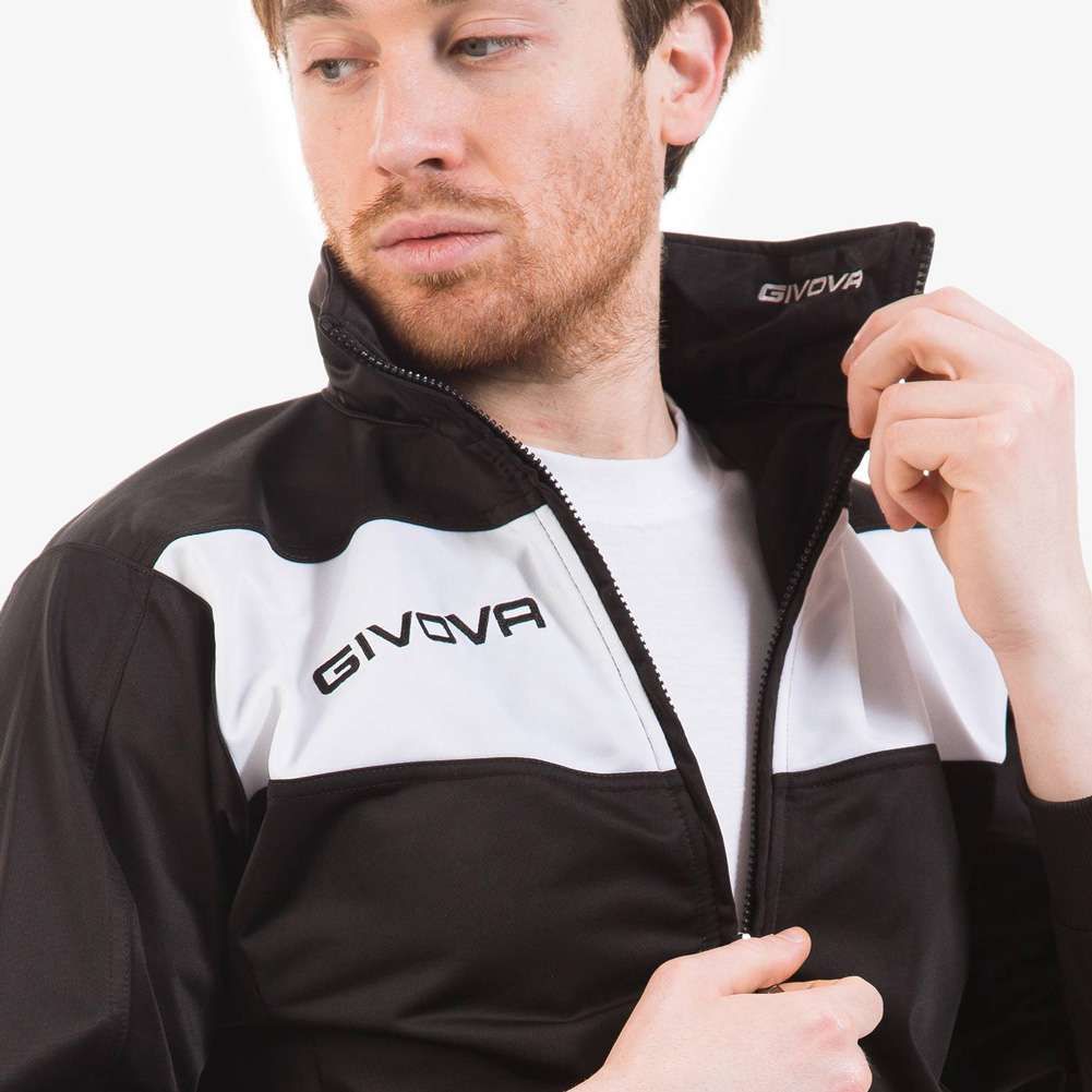 Givova Tuta Visa Triacetato Tracksuit Black & White TR018 1003 2XS
