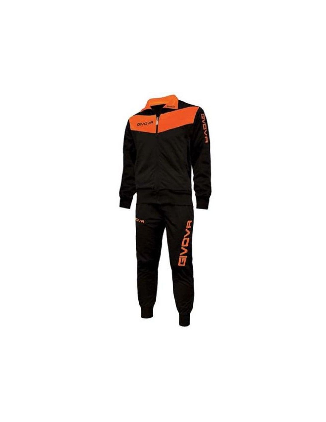 Givova Tuta Visa Fluo Tracksuit Black-Orange TR018F 1028 L