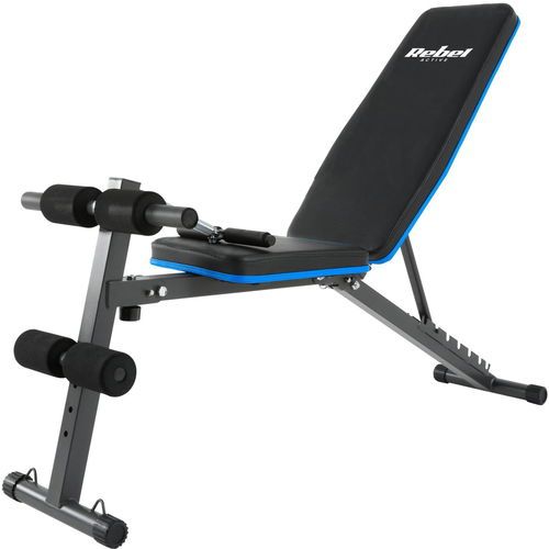 Incline training bench with leg lock and rubber bands   REBEL ACTIVE