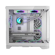 Carcasa 1STPLAYER UV5 Cube Tower ARGB ALB, Tempered Glass, Sloturi Expansiune 4, Drive Bays: 1x3.5 HDD 2x2.5  sau 3.5 SSD, Ventilatoare Suportate: 7(spate: 1x120mm, fata: 2x120mm, sus: 2x120mm, jos: 2x120mm), Ventilatoare Incluse: 5(fata: 2x120mm, jos: 2x120mm, spate: 1x120mm) Format Placa De Baza