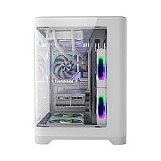 Carcasa 1STPLAYER UV5 Cube Tower ARGB ALB, Tempered Glass, Sloturi Expansiune 4, Drive Bays: 1x3.5 HDD 2x2.5  sau 3.5 SSD, Ventilatoare Suportate: 7(spate: 1x120mm, fata: 2x120mm, sus: 2x120mm, jos: 2x120mm), Ventilatoare Incluse: 5(fata: 2x120mm, jos: 2x120mm, spate: 1x120mm) Format Placa De Baza