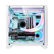 Carcasa 1STPLAYER MV5 Cube Tower ARGB ALB, Tempered Glass, Sloturi Expansiune 6, Drive Bays: 2x3.5 HDD 3x2.5 SSD, Ventilatoare Suportate: 7 (spate: 1x120mm, fata: 2x120mm, sus: 2x120mm, jos: 2x120mm), Ventilatoare Incluse: 5 (fata: 2x120mm, jos: 2x120mm, spate: 1x120mm), Format Placa De Baza