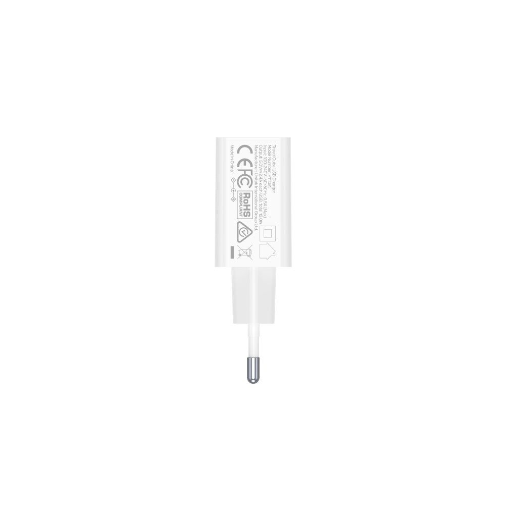 UNTIEK CHARGER 2X USB-A  12W  WHITE  P1113A-EU