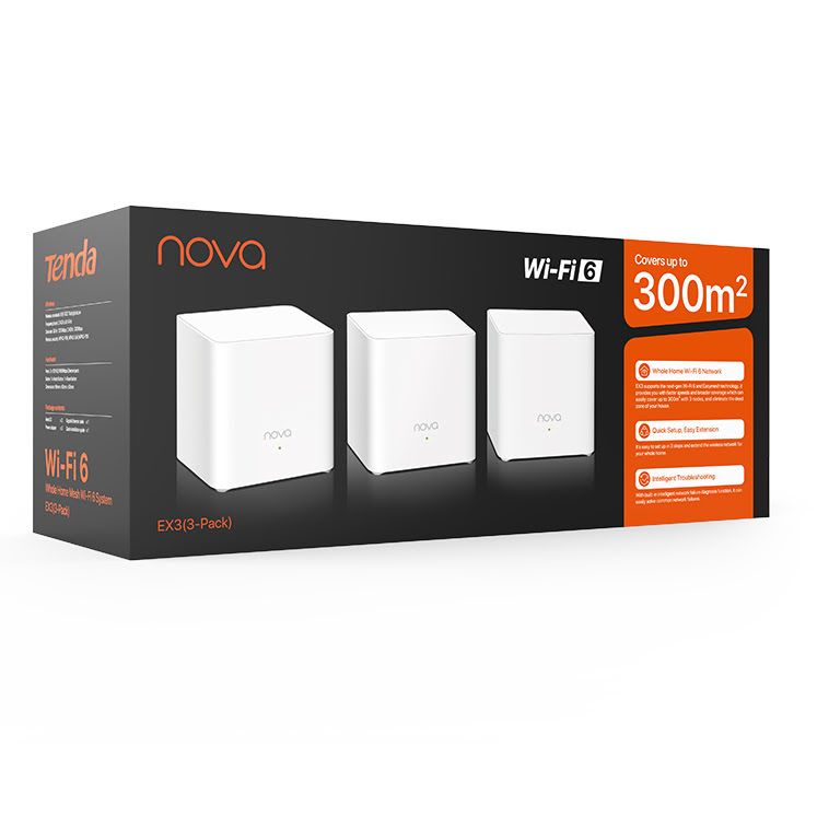 Tenda Tenda EX3  3-Pack AX1500 System Mesh Wi-Fi 6 (trzypak)