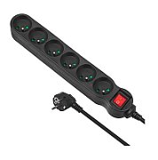 Maclean MCE225 power extension 1.5 m 6 AC outlet(s) Indoor Black