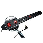 Maclean power strip  10 outlet extension cord  2 switches  protection and overload indication  3680W  MCE10