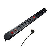 Maclean power strip  10 outlet extension cord  2 switches  protection and overload indication  3680W  MCE10