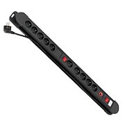 Maclean power strip  10 outlet extension cord  2 switches  protection and overload indication  3680W  MCE10