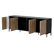 Cama MERCI chest of drawers 200 x 40 x 74 cm black/artisan oak