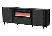 Cama Volare chest of drawers 200 x 39 x 75 cm black/san sebastian + fireplace