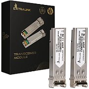 Extralink SFP 1.25G 2-pack | SFP Module | 1,25Gbps, LC/UPC, 850nm, 550m, multi mode, DOM