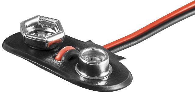 Battery holder 1x block 9V 6LR22, T shape, synthetic case, cable 150mm
Packaging: bulk 1 pc.