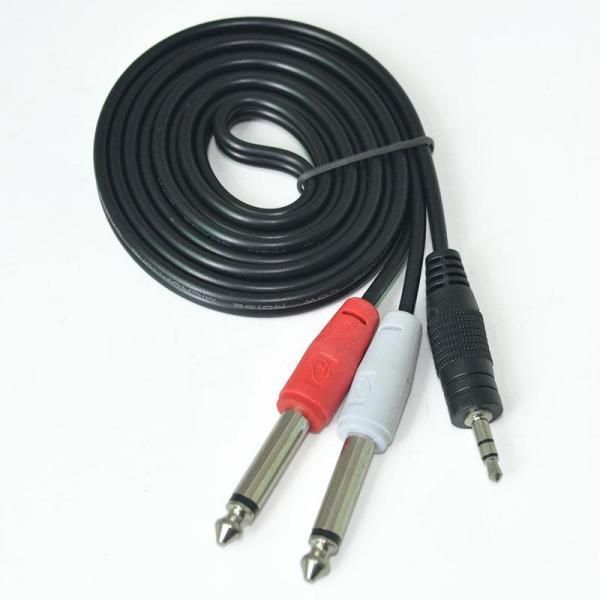 Audio cable 1.5m 3.5mm male stereo jack to 2 x 6.35mm male mono jack
- gold plated contacts
- silicon covered cable
Packaging: bulk 1 pc.