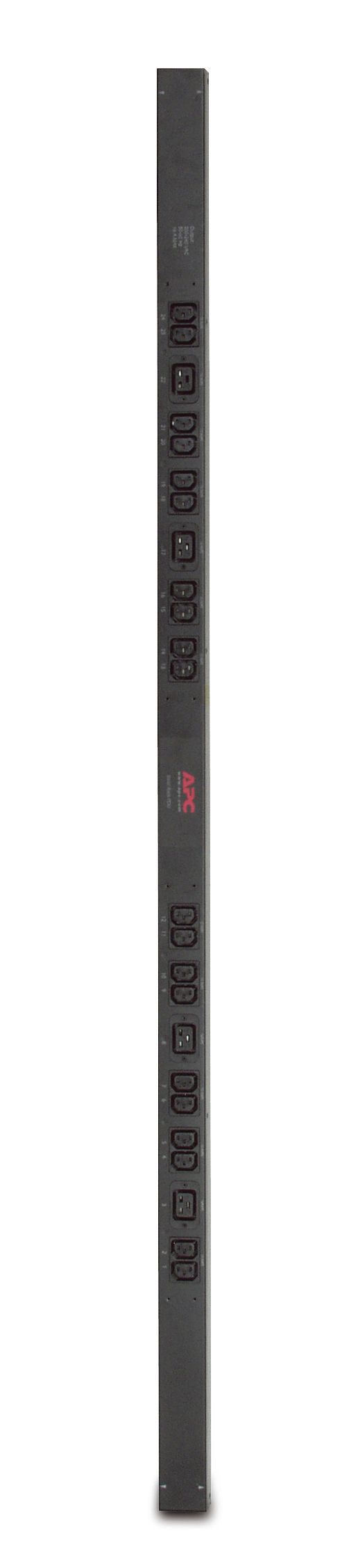 Rack PDU,Basic,ZeroU,16A,230V,(20)C13 & (4)C19 IEC309, 10 ft Cord