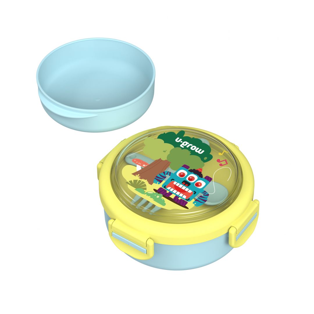 Caserola termica cu lingurita si furculita, blue, U-Grow