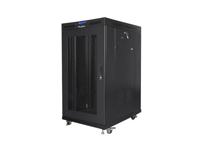 FLOOR-STANDING RACK CABINET 19  22U 800X1000 BLACK PERFORATED LCD DOOR LANBERG (FLAT PACK) V2