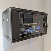 Wall-mounted network cabinet 19  6U rack 600x550  door pane  gray  split  folded  60kg