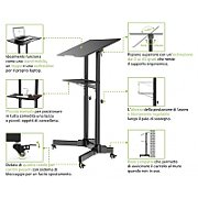 Universal Mobile Desk Presentation Table Black