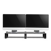 Dual Monitor Stand - Double Maclean  max. 20kg  tempered glass  (1029x285x127mm)  MC-936