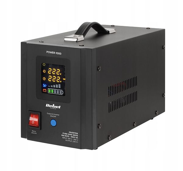 Rebel POWER-1000 Uninterruptible Power Supply - converter with pure sine wave and charging function 12V 230V 1000VA/700W