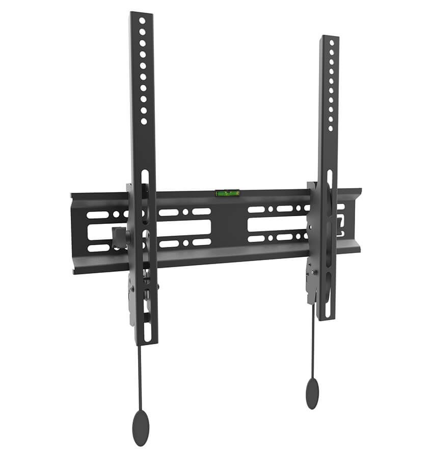 Wall TV stand, adjustable, 26&amprdquo-55&amprdquo(66cm-140cm), max. 50 kg

Description:
The wall mount is suitable for TVs with diagonals from 26&amprdquo to 55&amprdquo. Built of laminated steel, the support is extremely resistant, being able to support a maximum weight of 50 kg. The installation is simple, without difficulties.

Technical specifications:
Product: Tilt TV stand
Material: Steel
Surface: Powder coated
Color: Black with fine texture
Dimensions: 450x420x46mm (17.7&ampquotx16.5&ampquotx1.8&ampquot)
Mounting hole: VESA and Universal
Screen Size: 26&ampquot-55&ampquot
VESA Compatibility: 50x50,75x75,100x100,200x200,300x200,300x300,400x200,400x300,400x400
Supported weight (per screen): 50 kg
Durability test: Approved 4 times
Adjusting the height of the TV: NO
Profile: 46mm (1.8&ampquot)
Tilt: 3 degrees up, 15 degrees down
Rotation: NO
Cable management: NO
Bubble Level: YES
Installation: On a solid wall
User manual included: Yes
Packaging: box 1 pc.

&ampnbsp