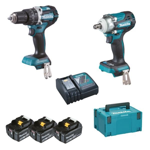 MAKITA. ZES. COMBO 18V (DHP484+DTW300) 3x5.0Ah DLX2359TJ1