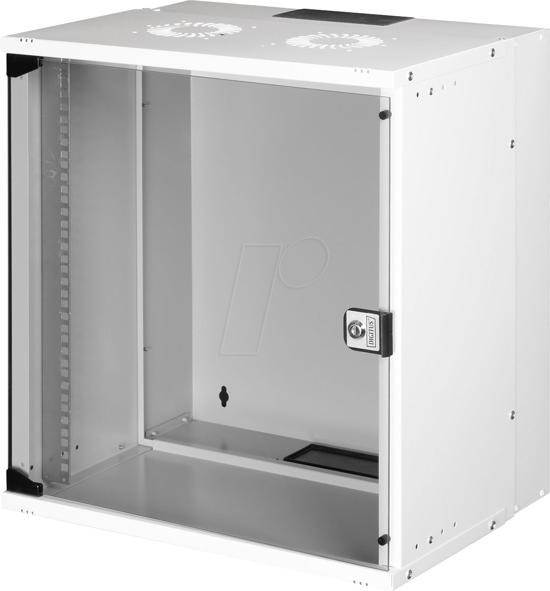 Wall-mounted network cabinet 19  12U  SOHO PRO 595 x 540 x 400 mm  door glass  gray  unfolded  60kg