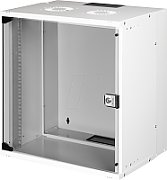 Wall-mounted network cabinet 19  12U  SOHO PRO 595 x 540 x 400 mm  door glass  gray  unfolded  60kg