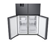 Side by side Samsung RF48A401EB4/EO, 488 l, No Frost, Clasa E, Twin Cooling Plus, Dozator apa, H 179 cm, Dark Inox