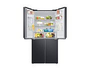 Side by side Samsung RF48A401EB4/EO, 488 l, No Frost, Clasa E, Twin Cooling Plus, Dozator apa, H 179 cm, Dark Inox