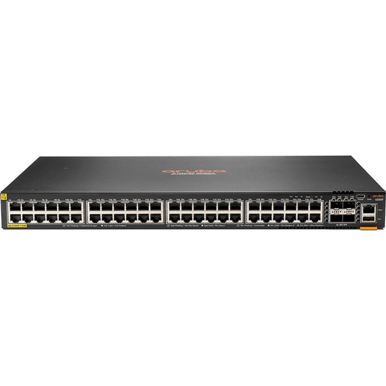 Jnc Hewlett Packard Enterprise Aruba 6200F 48G Class4 PoE 4SFP+ 370W Gestionate L3 Gigabit Ethernet (10/100/1000) Power over Ethernet (PoE) Suport 1U Negru