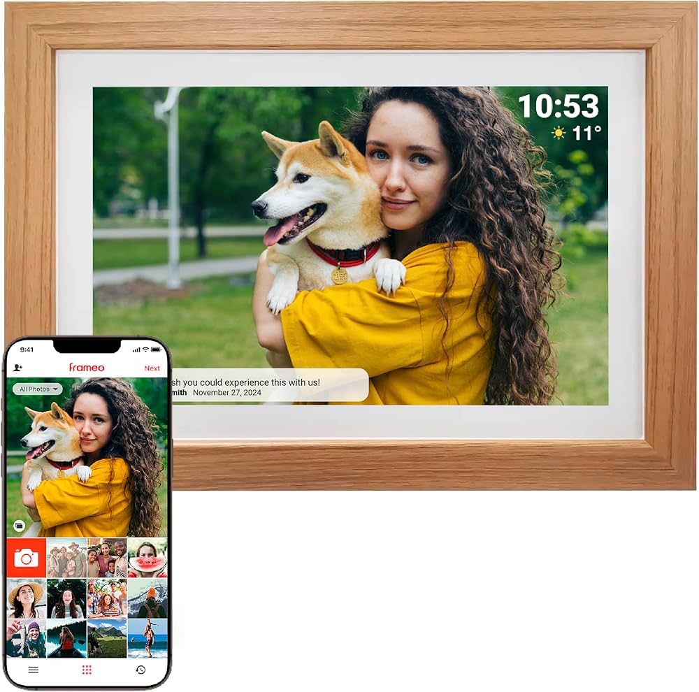 Denver photo frame with FRAMEO 10.1  16GB light wood
