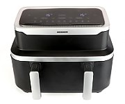 Friteuza dubla cu aer cald Heinner HAF-DDB9BK26, putere: 2600W, capacitate: 9L, control digital individual, temperatura: 80-220 grade C, timer 60 min, 10 programe presetate, auto-oprire, negru