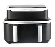 Friteuza dubla cu aer cald Heinner HAF-DDB9BK26, putere: 2600W, capacitate: 9L, control digital individual, temperatura: 80-220 grade C, timer 60 min, 10 programe presetate, auto-oprire, negru